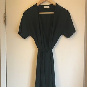 Babaton Wallace Wrap Dress (dark green)